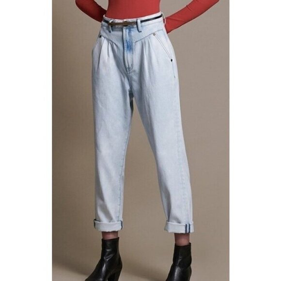 New One Teaspoon Streetwalkers Jeans Womens 23 Florence Light Blue High Waist - Picture 1 of 6